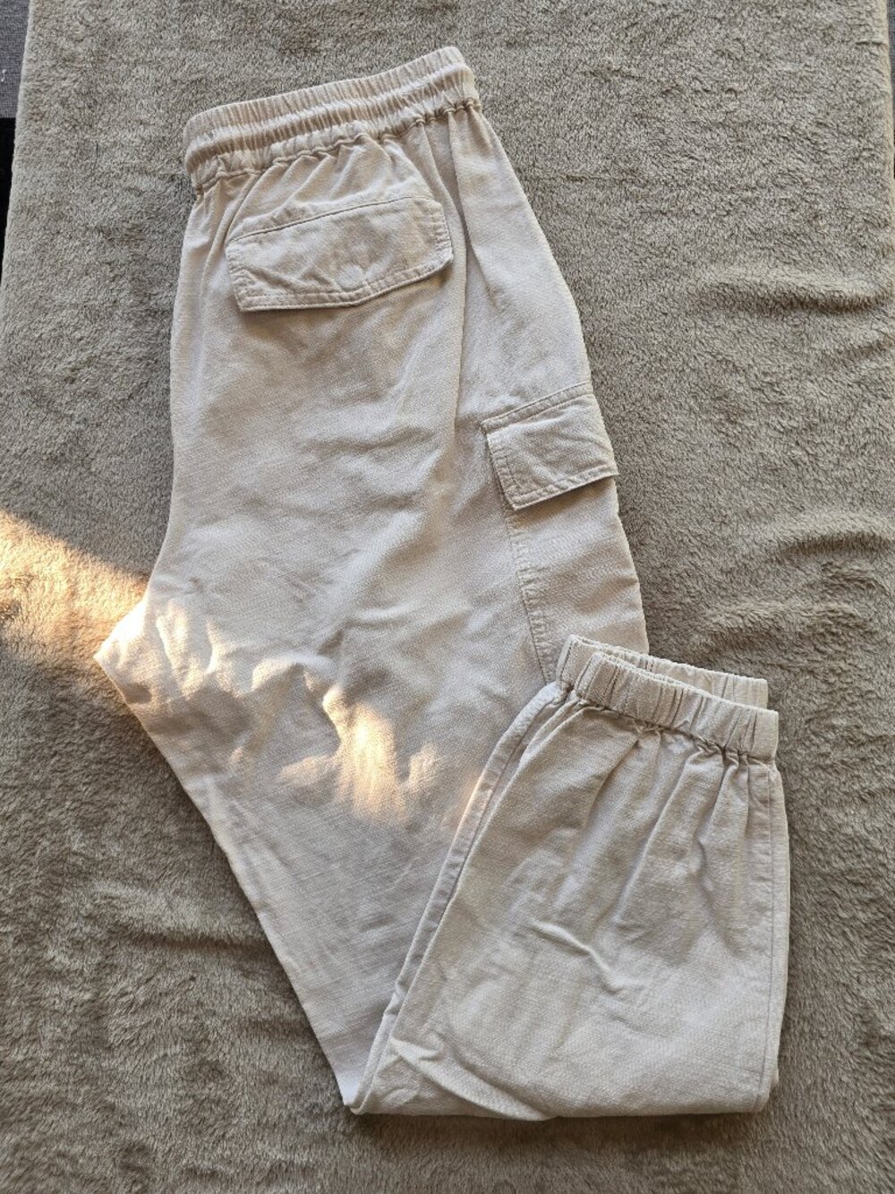 Hudson North Men's Cargo Joggers - Light Beige large